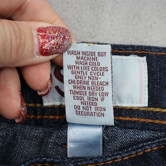 SO Jeans Girls 9 Dark Blue Deep Value Denim Flared Leg Fitted Hip Casual Pants - Picture 7 of 14